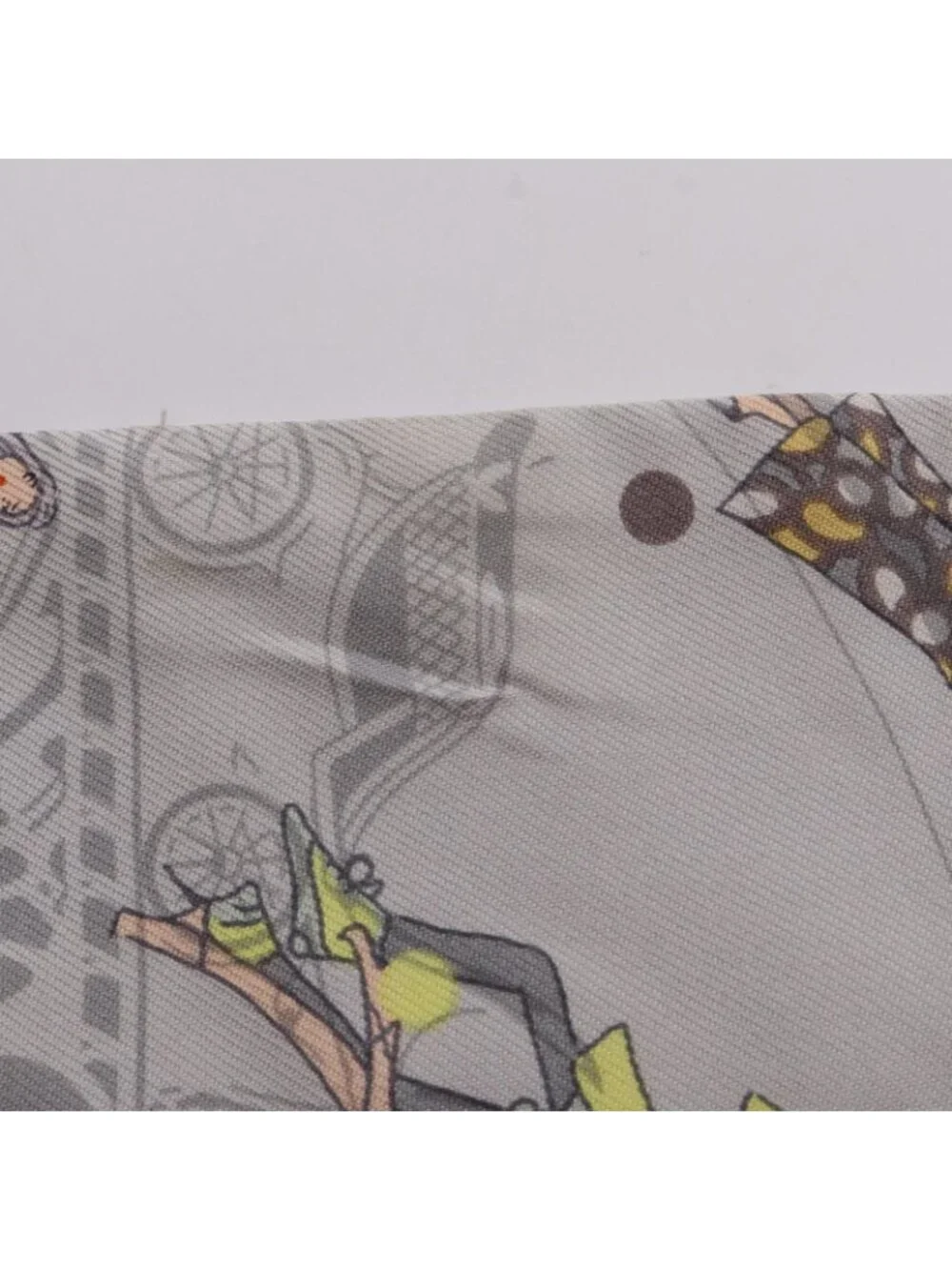 Hermes Scarf Twilly Ex Libris les Parisienne Ribbon Gray Silk